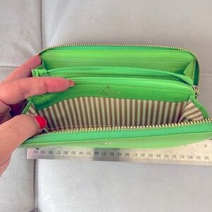 Green Kate Spade Zipper Wallet